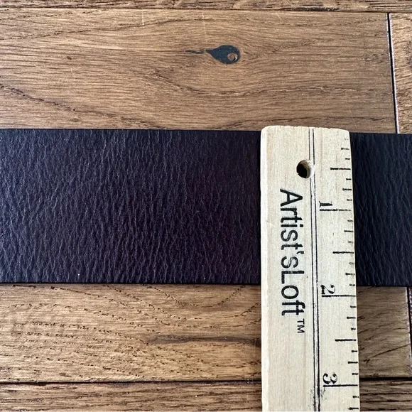 New Polo By Ralph Lauren Wide Brown Leather Belt Solid Brass Buckle XXS - Picture 10 of 11